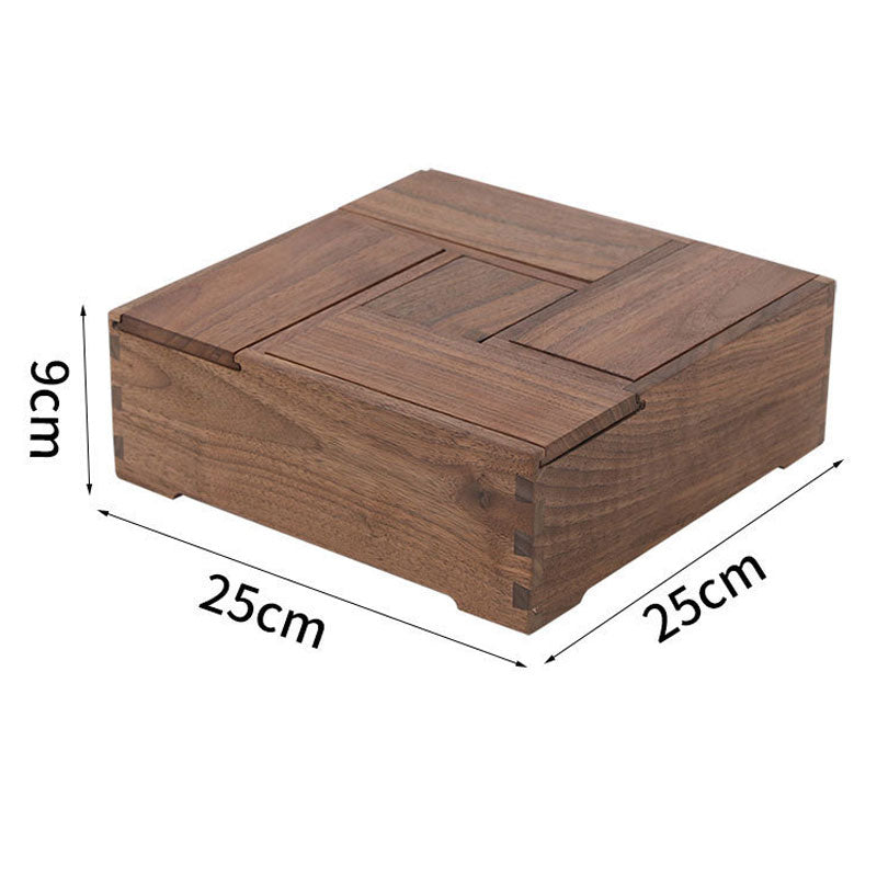 Walnut solid wood Jiugongge daily necessities box gift box