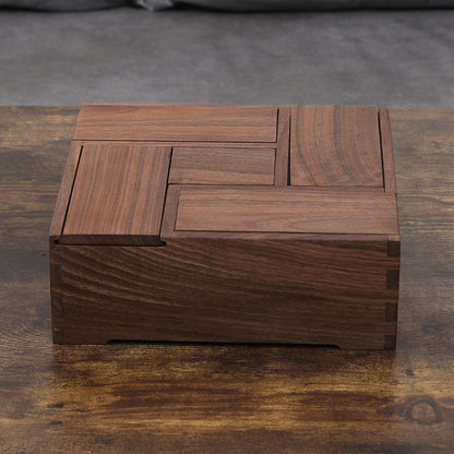 Walnut solid wood Jiugongge daily necessities box gift box