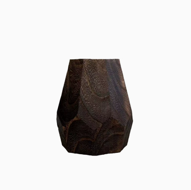 Octagonal antique wooden vase texture sense flower arrangement wooden flower utensils modern simple log crafts