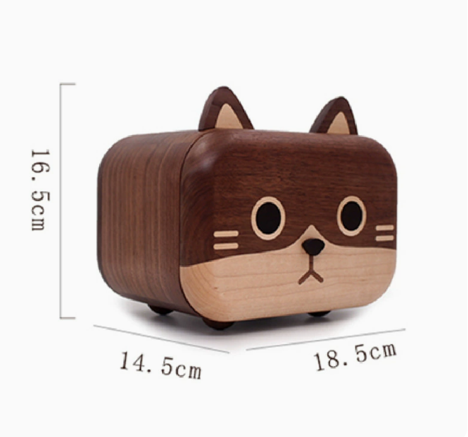 Black walnut solid wood crafts cute pet tissue box desktop wooden decoration creative home decoration storage paper box