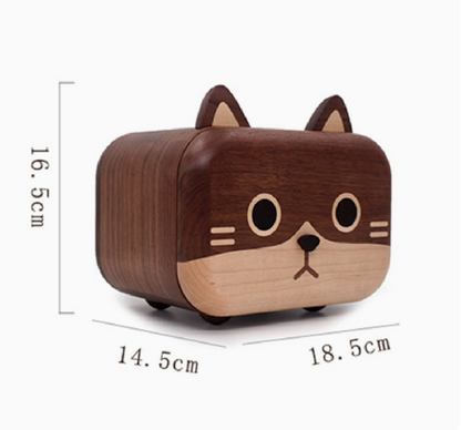 Black walnut solid wood crafts cute pet tissue box desktop wooden decoration creative home decoration storage paper box