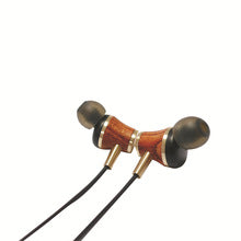 Wooden in ear wired headphones with wooden design and noise reduction, professionally customized