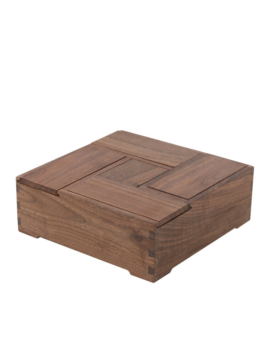 Walnut solid wood Jiugongge daily necessities box gift box